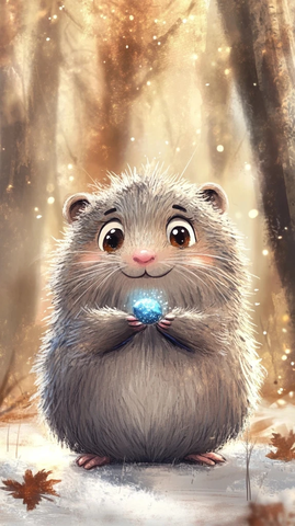 毛茸茸鼹鼠抱闪蓝种子