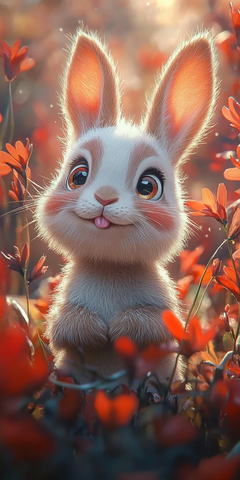 熊猫兔子希望眼神壁纸