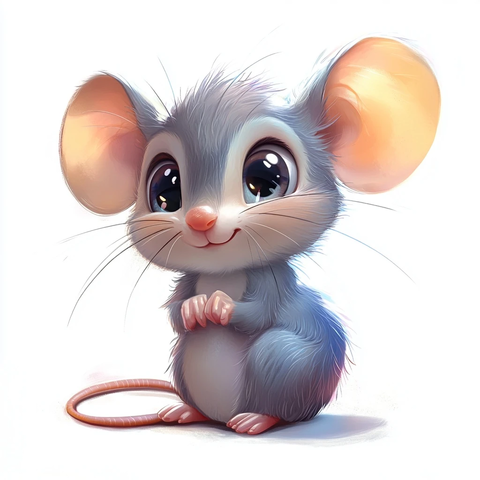 宝宝老鼠坐在彩色背景上