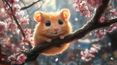 树枝上的小仓鼠