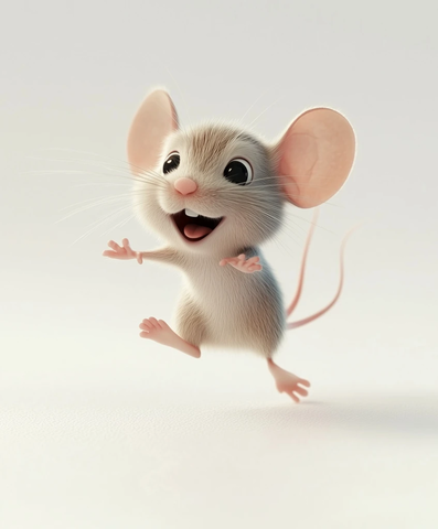 粉色尾巴卡通老鼠