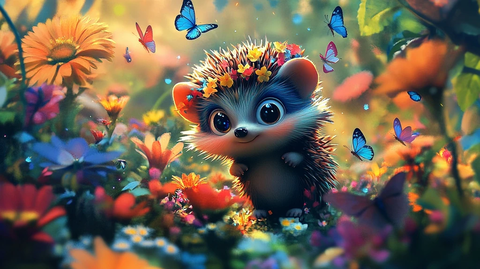 小刺猬戴红帽花园探秘