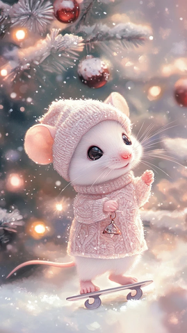 宝宝老鼠滑冰圣诞树