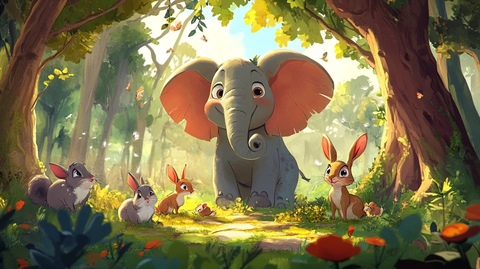 大象傲视群小森林动物担忧