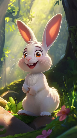 兔子森林跳跃卡通动画