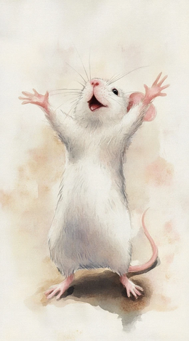 白色水彩鼠舞蹈图