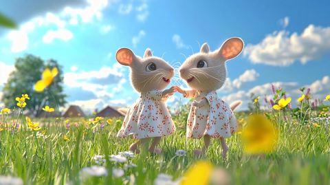 夏日鼠舞秋日草地