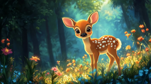 森林小鹿卡通全身像