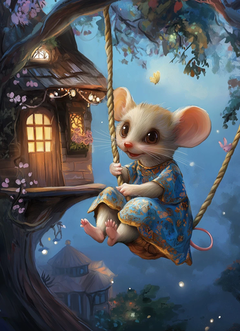 鼠外星人树屋荡秋千