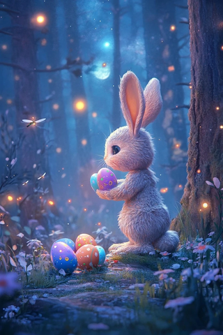 月光森林中的兔子与彩蛋