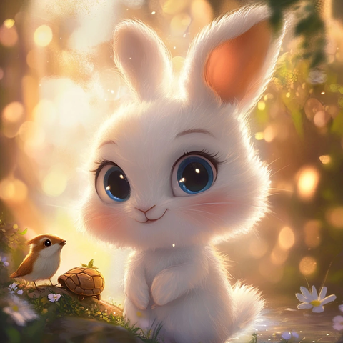 小白兔帮助小动物的温暖旅程