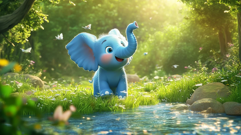 蓝色大象唱歌跳舞小溪边