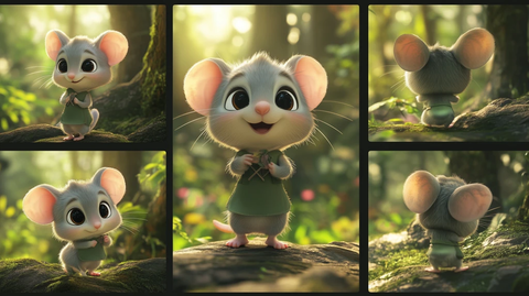 小灰鼠穿绿裙森林探险