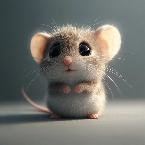 小鼠温柔眼神凝视
