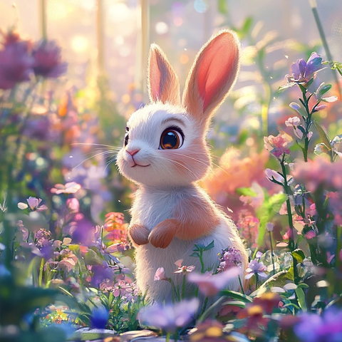小兔子在花园中