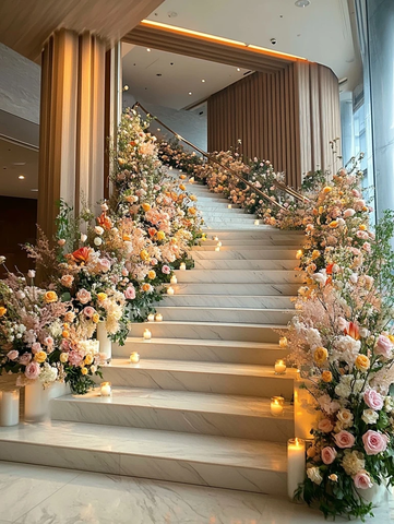 婚礼楼梯花艺装饰