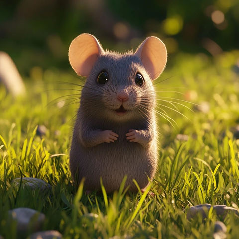 老鼠全身特写风格