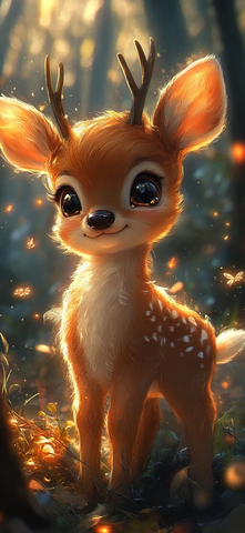 可爱小鹿卡通森林场景