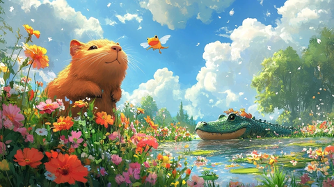 花园猫与湖边冒险