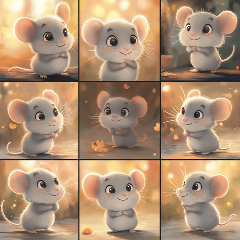 小灰鼠动画六格插画