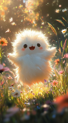 小幽灵阳光下草地跳舞