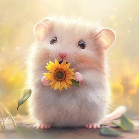 小仓鼠抱着葵花籽