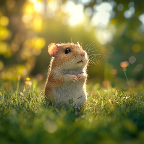 草地上的仓鼠商业摄影