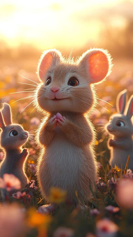 白鼠受敬狼熊兔致敬