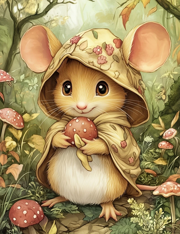 童话老鼠装扮插画