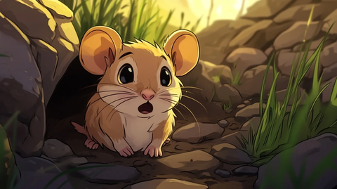 小鼠独坐洞穴焦虑表情