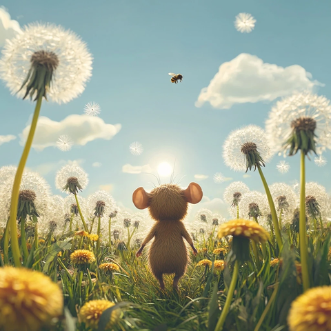 鼠行花海巨花蜂舞