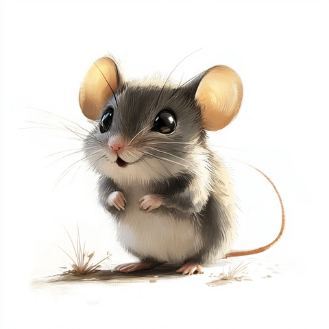 白色背景上的孤立老鼠