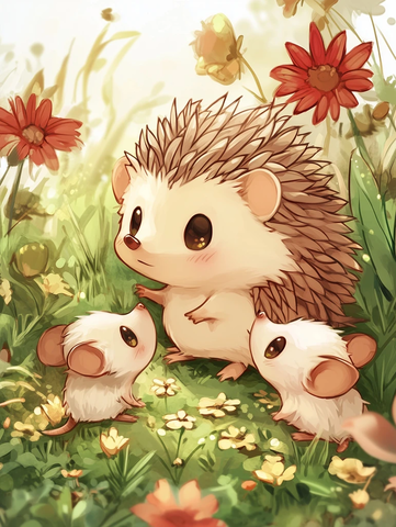 刺猬与老鼠躲避狐狸