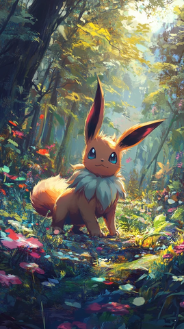 伊布森林场景动漫插画