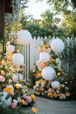 白色灯笼婚礼装饰