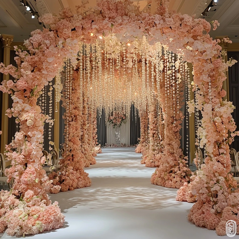 婚礼背景花艺拱门