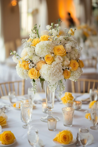 婚礼桌花中心装饰