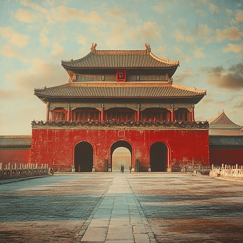 宏伟壮观的古代建筑故宫城门