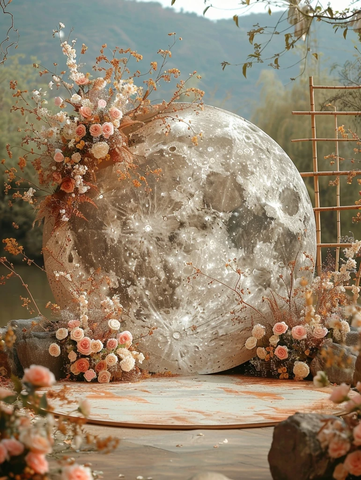 月亮背景花园婚礼装饰