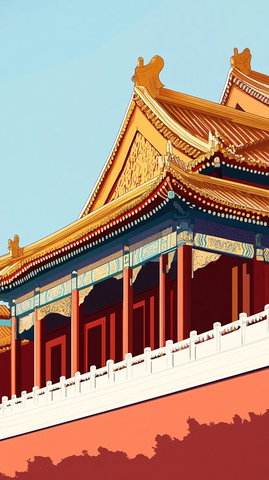 中国传统建筑故宫的精美一角