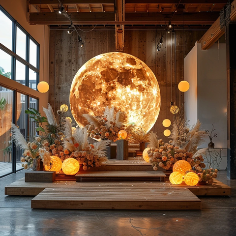 婚礼背景C字母与橙月