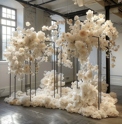 白色婚礼花艺装置