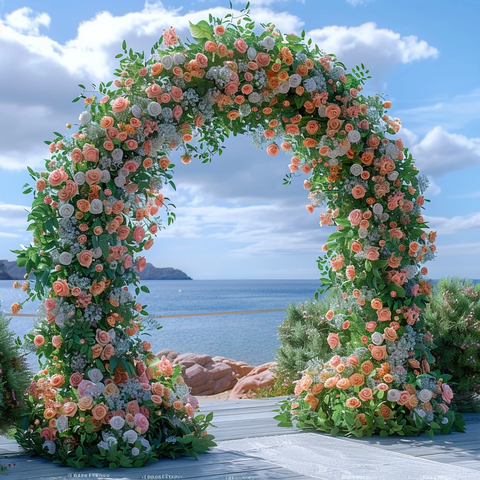 粉色玫瑰拱门装饰