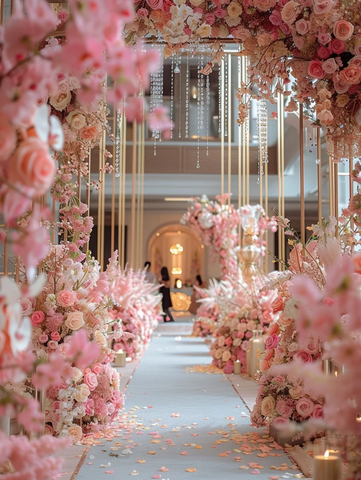 粉色婚礼场景装饰