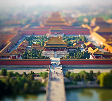 故宫全景模型展现中式建筑之美