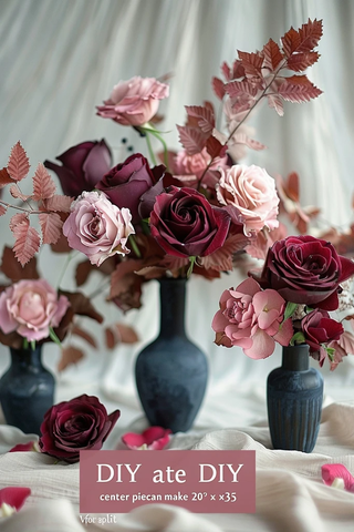 情人节玫瑰插花DIY中心装饰