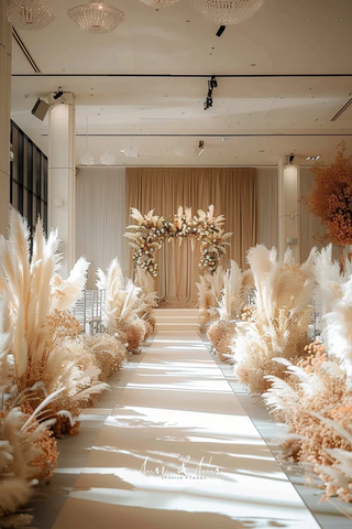 白色长毯婚礼装饰