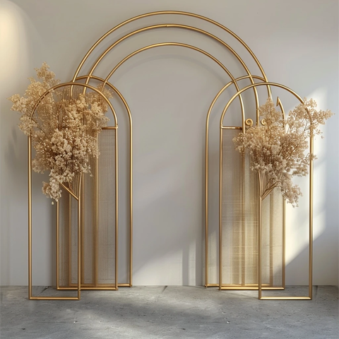 金色金属拱形框架