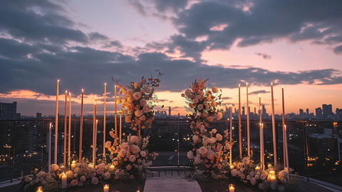 屋顶婚礼烛台装饰