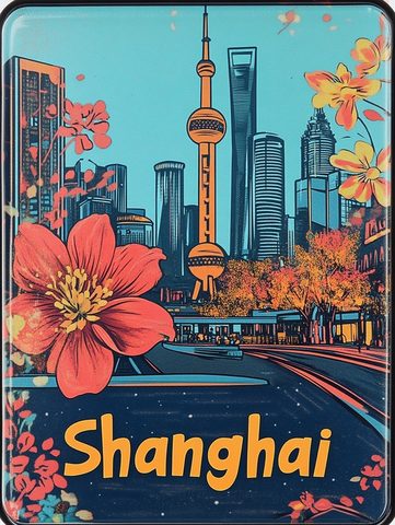 上海东方明珠及城市建筑景观图